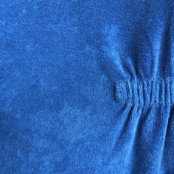 Hanna Andersson Girls Size 130 Hooded Blue Terry Cover Up Rainbow Trim Beach - Picture 8 of 9